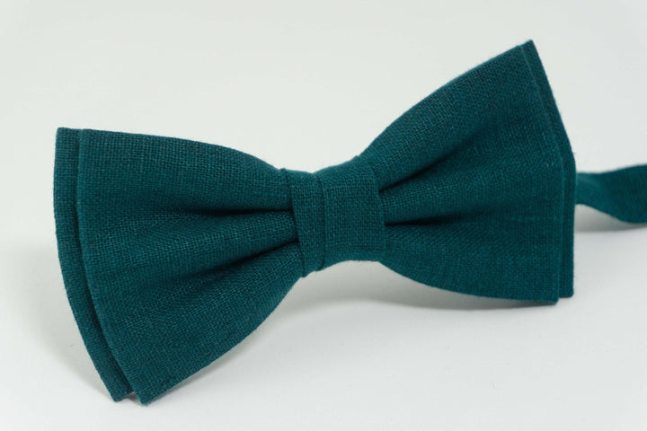Teal green linen bow tie | ties for men