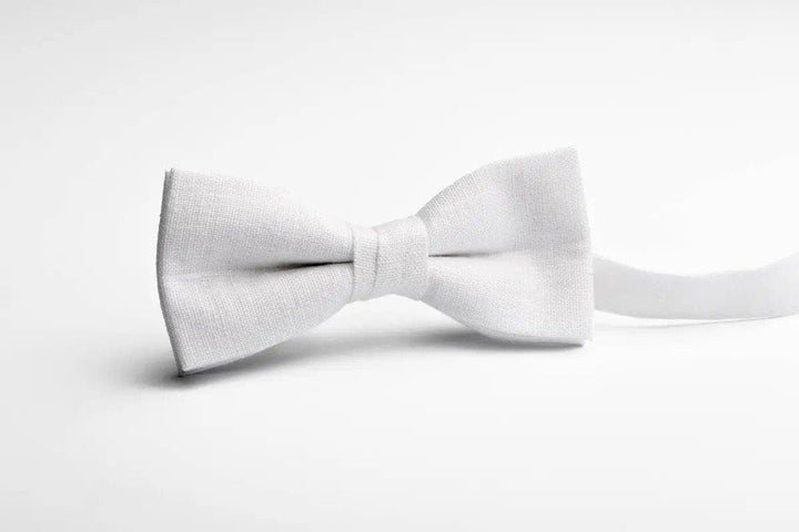 White Linen Boys Bow Tie - Perfect for Christening and First Communion