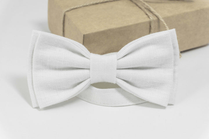 White pre tied bow ties | White toddler bow ties