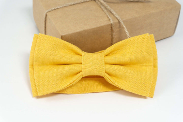 Yellow color bow ties for men | Yellow Mens yellow bow tie