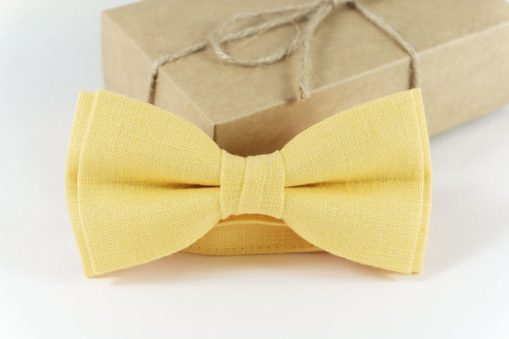 YELLOW color groomsmen bow ties for weddings | Yellow bow ties for men and kids