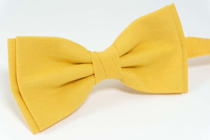 Yellow color mens bow tie | Yellow wedding bow tie