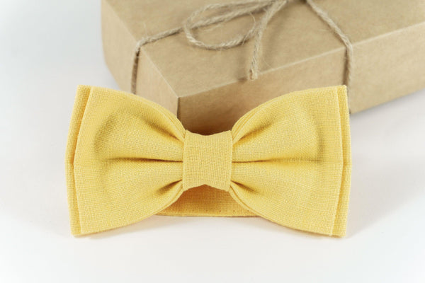 YELLOW color men's bow tie | Yellow wedding bow ties for groomsmen