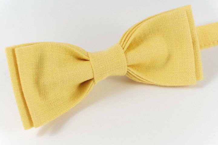 YELLOW color men's bow ties perfect for summer weddings and handmade groomsmen gift